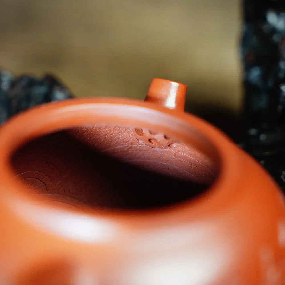 Full Handmade Yixing Zisha Teapot [Hua Ying Pot] (Zhu Ni - 150ml) - YIQIN TEA HOUSE | yiqinteahouse.com | <200ml, full handmade zisha teapot, teapot, teaware