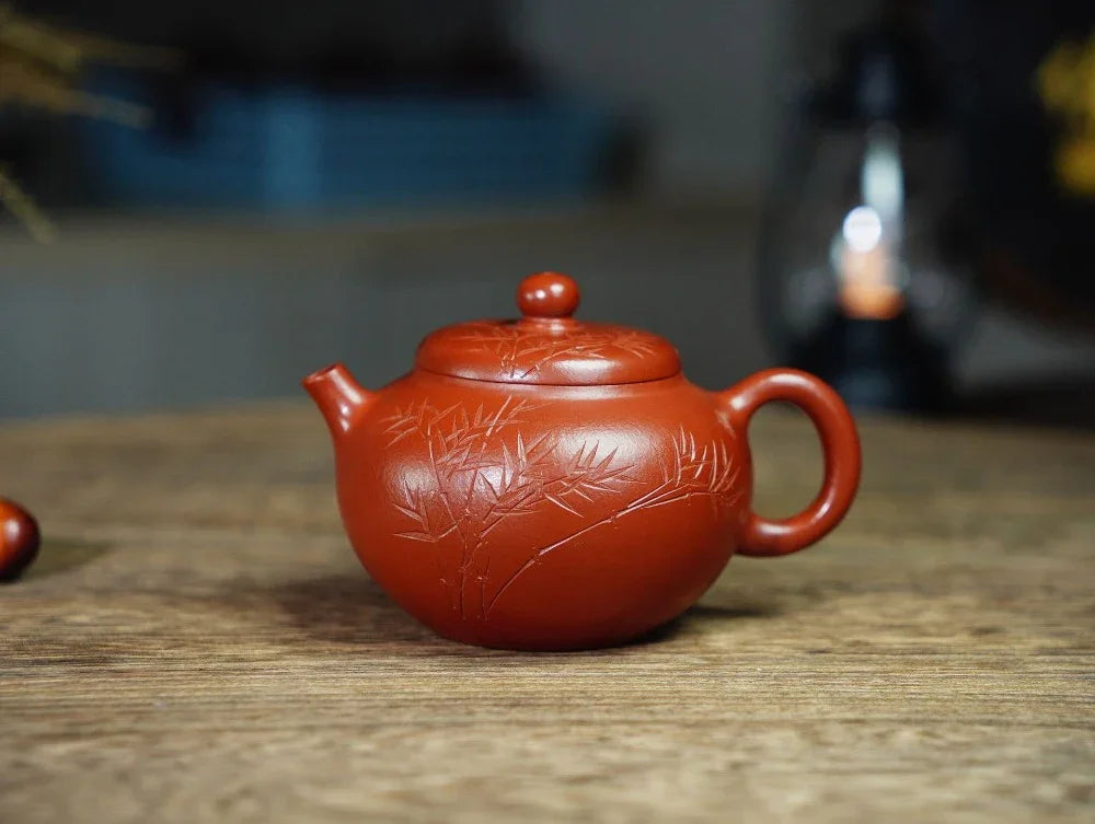 Full Handmade Yixing Zisha Teapot [Hua Ying Pot] (Zhu Ni - 150ml) - YIQIN TEA HOUSE | yiqinteahouse.com | <200ml, full handmade zisha teapot, teapot, teaware