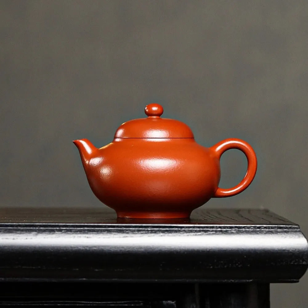 Full Handmade Yixing Zisha Teapot [Hua Ying Pot] (Zhu Ni - 160ml) - YIQIN TEA HOUSE | yiqinteahouse.com | <200ml, full handmade zisha teapot, new arrival, plain smooth, teapot, teaware