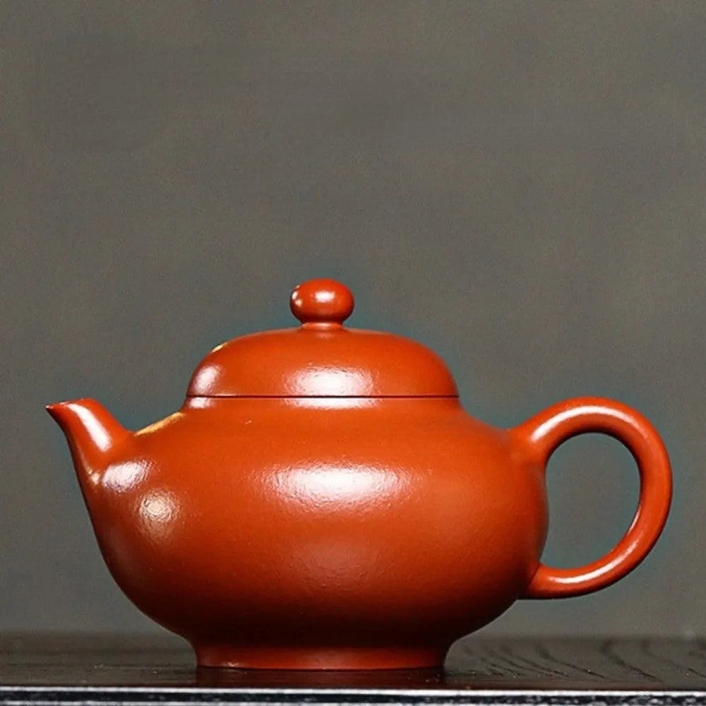 Full Handmade Yixing Zisha Teapot [Hua Ying Pot] (Zhu Ni - 160ml) - YIQIN TEA HOUSE | yiqinteahouse.com | <200ml, full handmade zisha teapot, new arrival, plain smooth, teapot, teaware