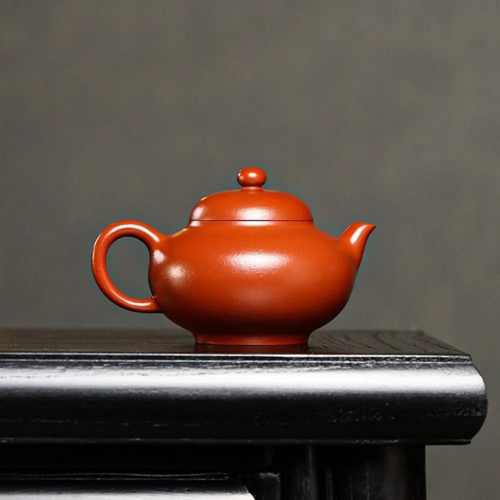 Full Handmade Yixing Zisha Teapot [Hua Ying Pot] (Zhu Ni - 160ml) - YIQIN TEA HOUSE | yiqinteahouse.com | <200ml, full handmade zisha teapot, new arrival, plain smooth, teapot, teaware