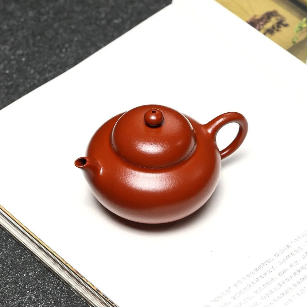 Full Handmade Yixing Zisha Teapot [Hua Ying Pot] (Zhu Ni - 160ml) - YIQIN TEA HOUSE | yiqinteahouse.com | <200ml, full handmade zisha teapot, new arrival, plain smooth, teapot, teaware