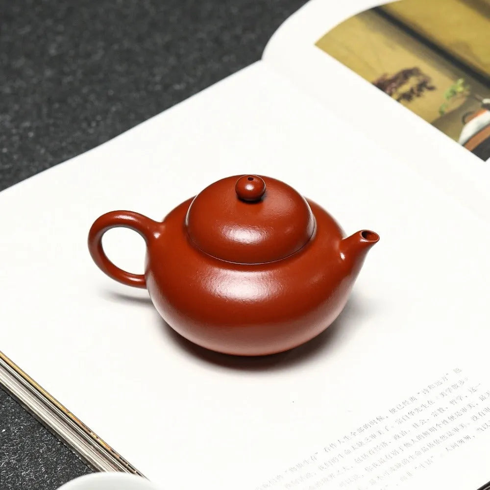 Full Handmade Yixing Zisha Teapot [Hua Ying Pot] (Zhu Ni - 160ml) - YIQIN TEA HOUSE | yiqinteahouse.com | <200ml, full handmade zisha teapot, new arrival, plain smooth, teapot, teaware