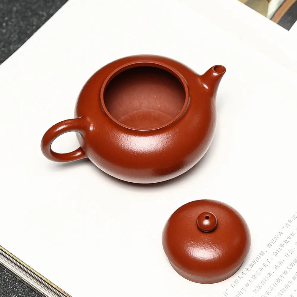 Full Handmade Yixing Zisha Teapot [Hua Ying Pot] (Zhu Ni - 160ml) - YIQIN TEA HOUSE | yiqinteahouse.com | <200ml, full handmade zisha teapot, new arrival, plain smooth, teapot, teaware