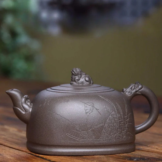 Teko Zisha Yixing Buatan Tangan Sepenuhnya [Hun Fang Jing Lan Pot] (Qinghui Ni - 460ml)