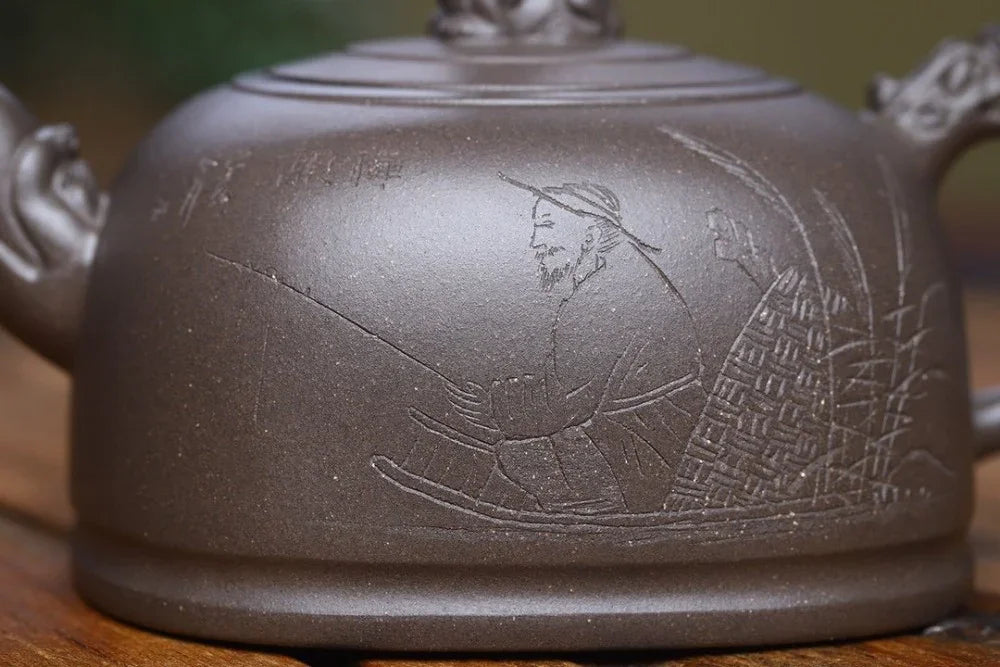 Teko Zisha Yixing Buatan Tangan Sepenuhnya [Hun Fang Jing Lan Pot] (Qinghui Ni - 460ml)
