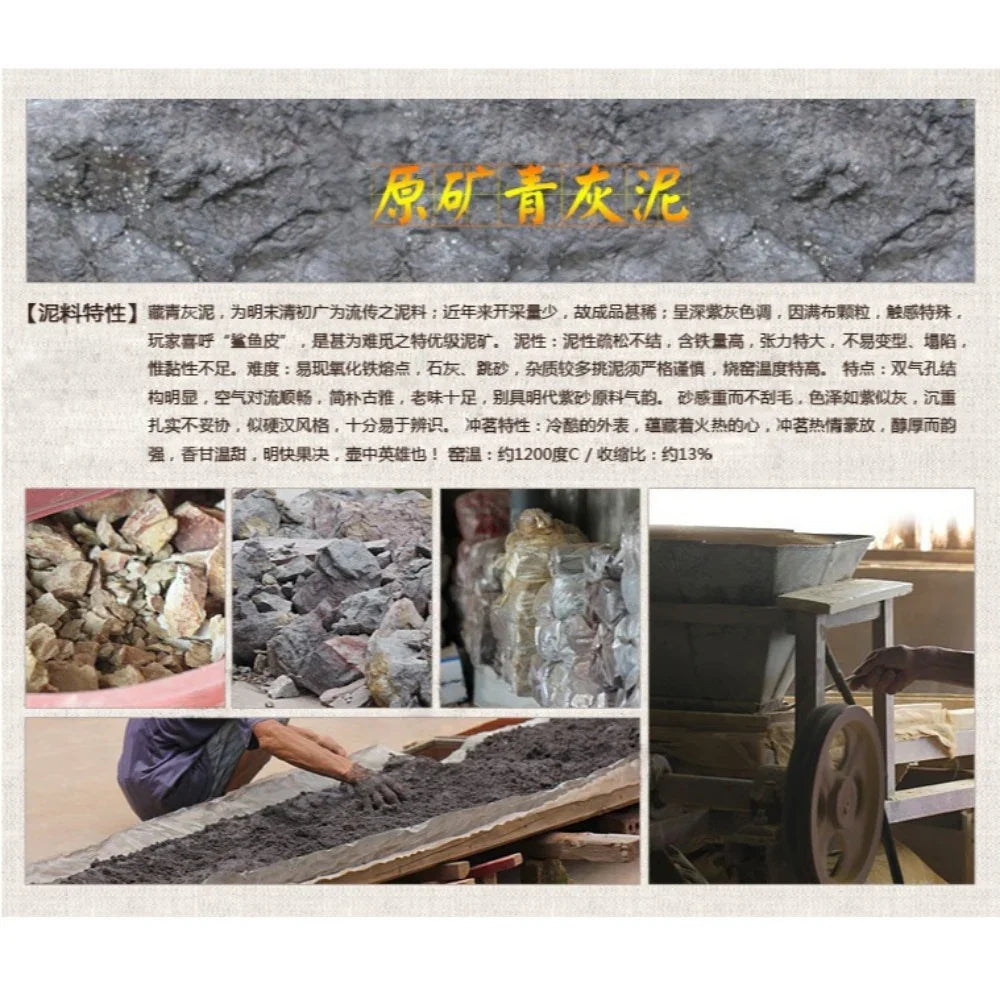 Teko Zisha Yixing Buatan Tangan Sepenuhnya [Hun Fang Jing Lan Pot] (Qinghui Ni - 460ml)