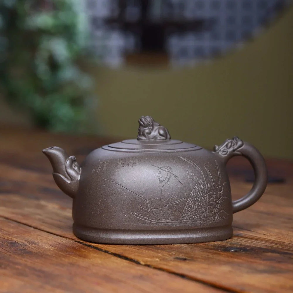 Teko Zisha Yixing Buatan Tangan Sepenuhnya [Hun Fang Jing Lan Pot] (Qinghui Ni - 460ml)