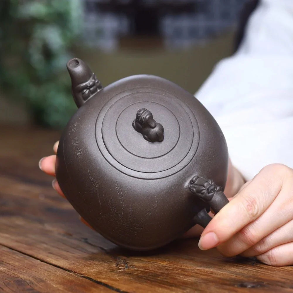 Teko Zisha Yixing Buatan Tangan Sepenuhnya [Hun Fang Jing Lan Pot] (Qinghui Ni - 460ml)