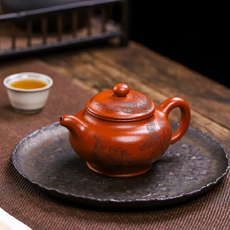 Full Handmade Yixing Zisha Teapot [Ji Tu Nao Chun] (Zhao Zhuang Zhu Ni - 320ml) - YIQIN TEA HOUSE | yiqinteahouse.com | >300ml, full handmade zisha teapot, new arrival, teapot, teaware