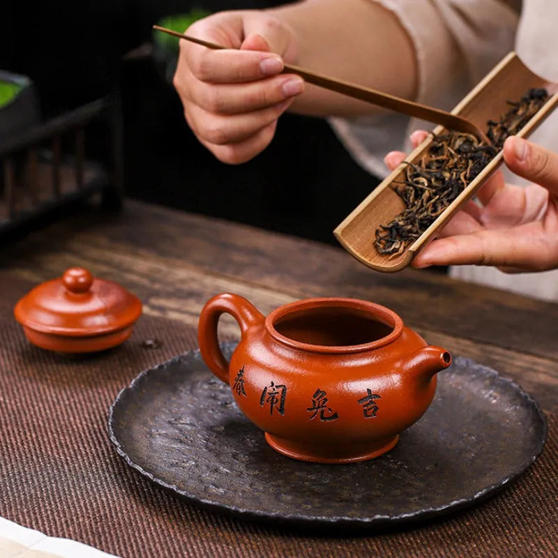 Full Handmade Yixing Zisha Teapot [Ji Tu Nao Chun] (Zhao Zhuang Zhu Ni - 320ml) - YIQIN TEA HOUSE | yiqinteahouse.com | >300ml, full handmade zisha teapot, new arrival, teapot, teaware