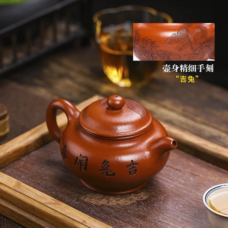 Full Handmade Yixing Zisha Teapot [Ji Tu Nao Chun] (Zhao Zhuang Zhu Ni - 320ml) - YIQIN TEA HOUSE | yiqinteahouse.com | >300ml, full handmade zisha teapot, new arrival, teapot, teaware