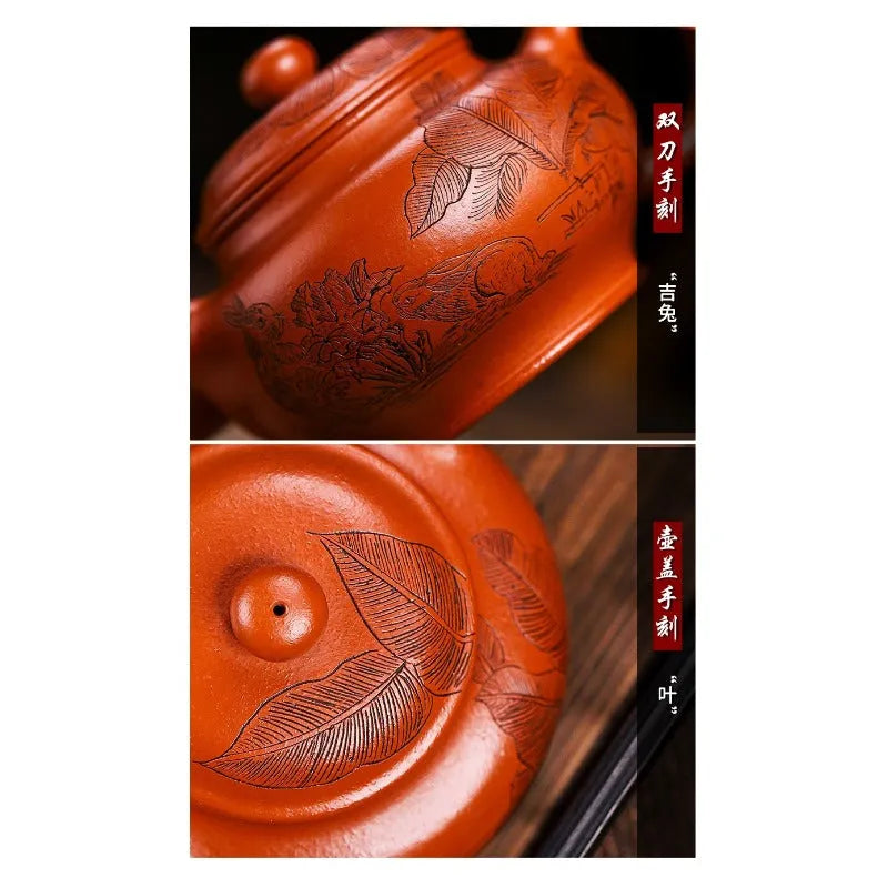 Full Handmade Yixing Zisha Teapot [Ji Tu Nao Chun] (Zhao Zhuang Zhu Ni - 320ml) - YIQIN TEA HOUSE | yiqinteahouse.com | >300ml, full handmade zisha teapot, new arrival, teapot, teaware