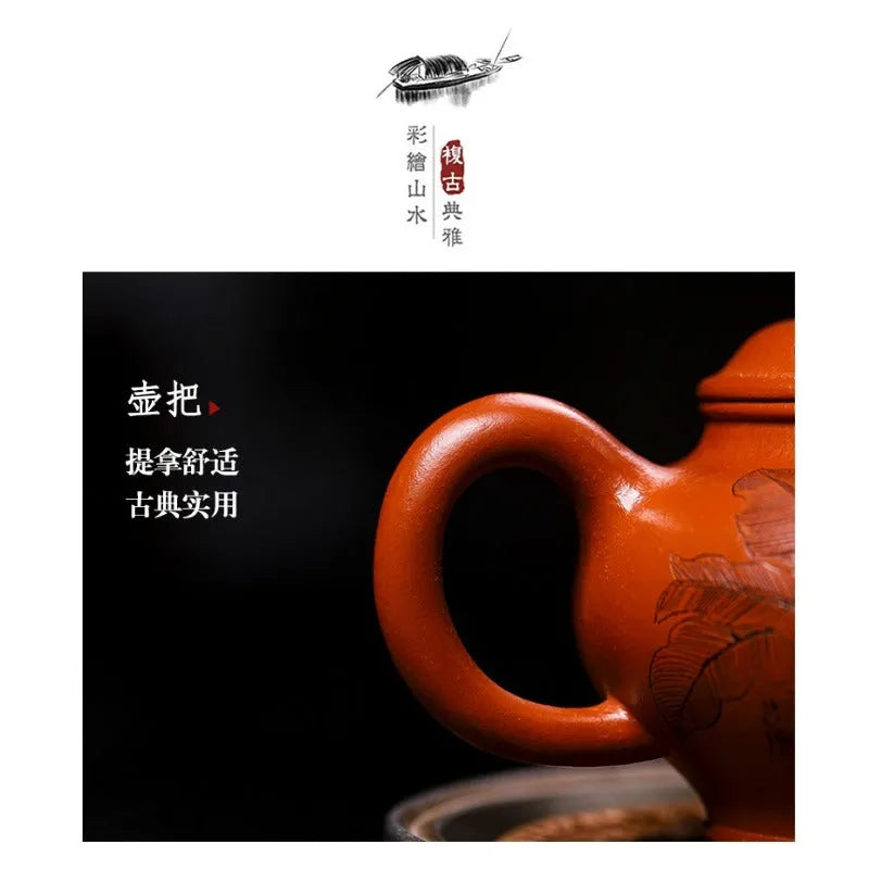 Full Handmade Yixing Zisha Teapot [Ji Tu Nao Chun] (Zhao Zhuang Zhu Ni - 320ml) - YIQIN TEA HOUSE | yiqinteahouse.com | >300ml, full handmade zisha teapot, new arrival, teapot, teaware