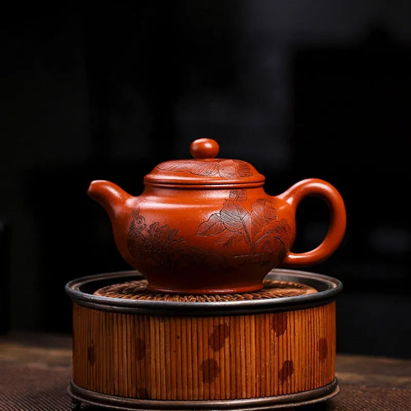 Full Handmade Yixing Zisha Teapot [Ji Tu Nao Chun] (Zhao Zhuang Zhu Ni - 320ml) - YIQIN TEA HOUSE | yiqinteahouse.com | >300ml, full handmade zisha teapot, new arrival, teapot, teaware