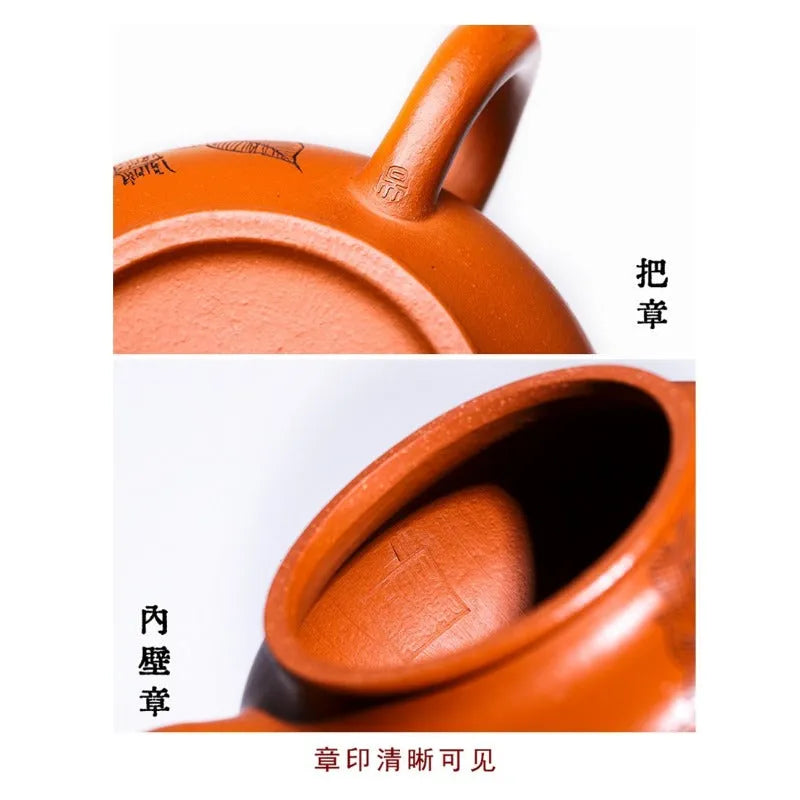 Full Handmade Yixing Zisha Teapot [Ji Tu Nao Chun] (Zhao Zhuang Zhu Ni - 320ml) - YIQIN TEA HOUSE | yiqinteahouse.com | >300ml, full handmade zisha teapot, new arrival, teapot, teaware