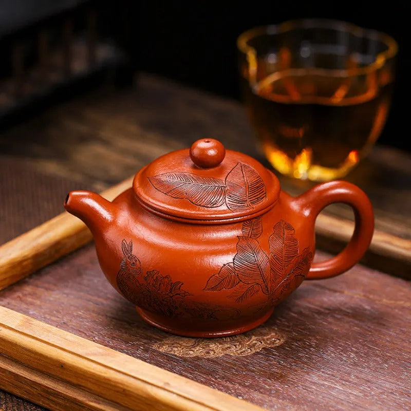 Full Handmade Yixing Zisha Teapot [Ji Tu Nao Chun] (Zhao Zhuang Zhu Ni - 320ml) - YIQIN TEA HOUSE | yiqinteahouse.com | >300ml, full handmade zisha teapot, new arrival, teapot, teaware