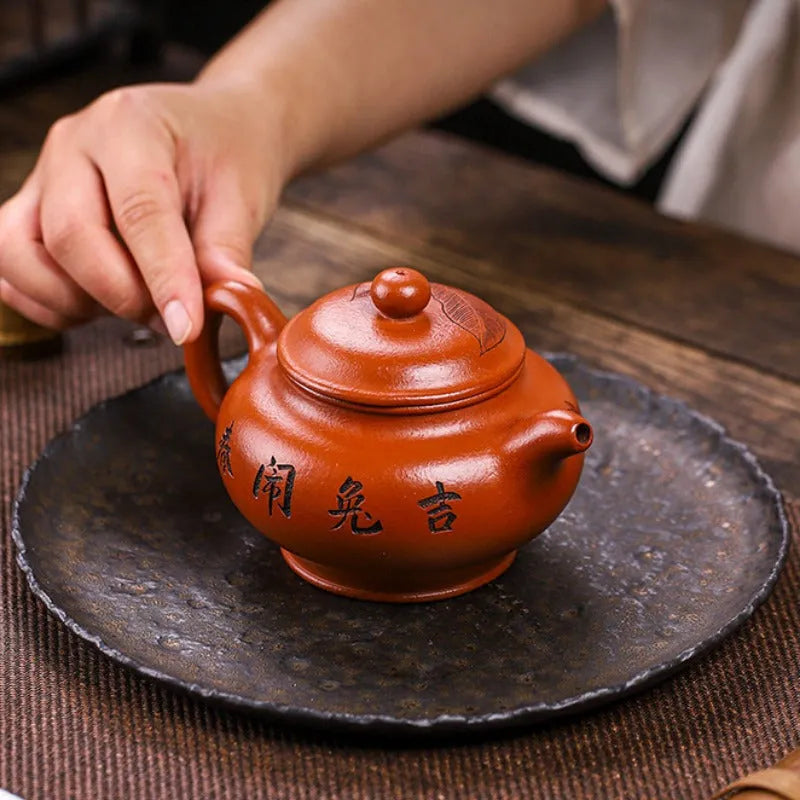 Full Handmade Yixing Zisha Teapot [Ji Tu Nao Chun] (Zhao Zhuang Zhu Ni - 320ml) - YIQIN TEA HOUSE | yiqinteahouse.com | >300ml, full handmade zisha teapot, new arrival, teapot, teaware