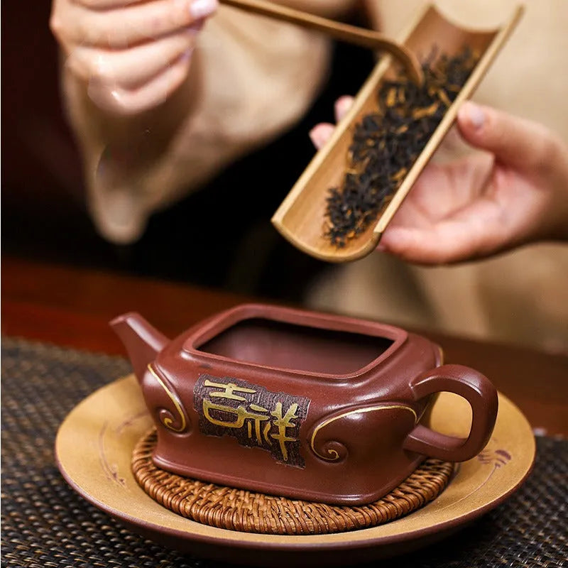 Full Handmade Yixing Zisha Teapot [Ji Xiang Ruyi] (Gu Zi Ni - 340ml) - YIQIN TEA HOUSE | yiqinteahouse.com | >300ml, full handmade zisha teapot, teapot, teaware