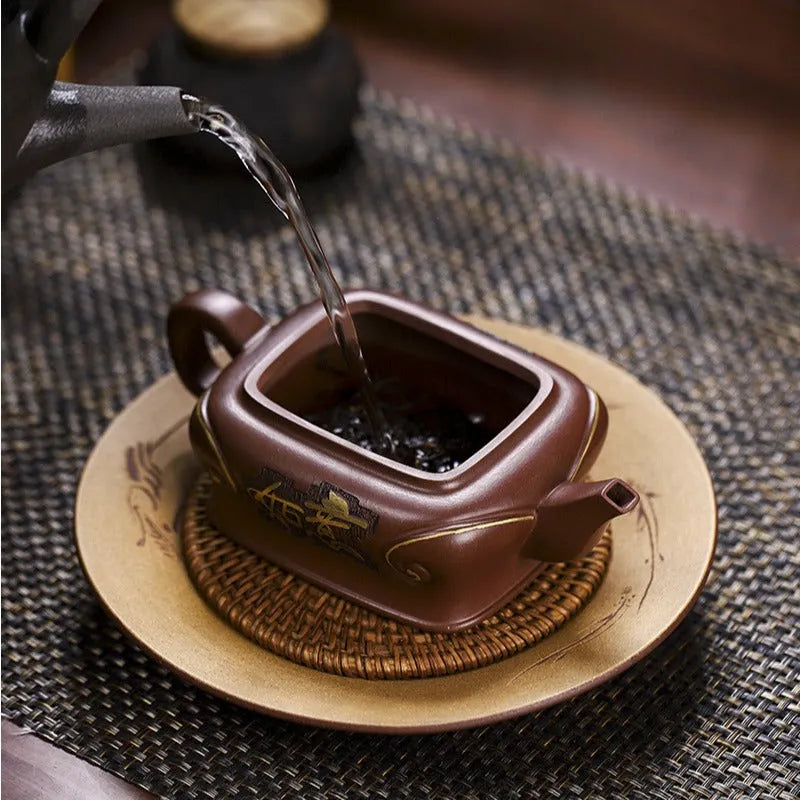 Full Handmade Yixing Zisha Teapot [Ji Xiang Ruyi] (Gu Zi Ni - 340ml) - YIQIN TEA HOUSE | yiqinteahouse.com | >300ml, full handmade zisha teapot, teapot, teaware