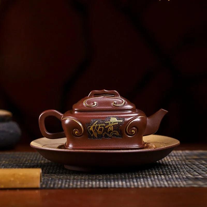 Full Handmade Yixing Zisha Teapot [Ji Xiang Ruyi] (Gu Zi Ni - 340ml) - YIQIN TEA HOUSE | yiqinteahouse.com | >300ml, full handmade zisha teapot, teapot, teaware