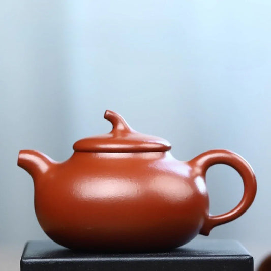 Teko Zisha Yixing Buatan Tangan Sepenuhnya [Jia Duan Pot] (Dahongpao - 170ml)