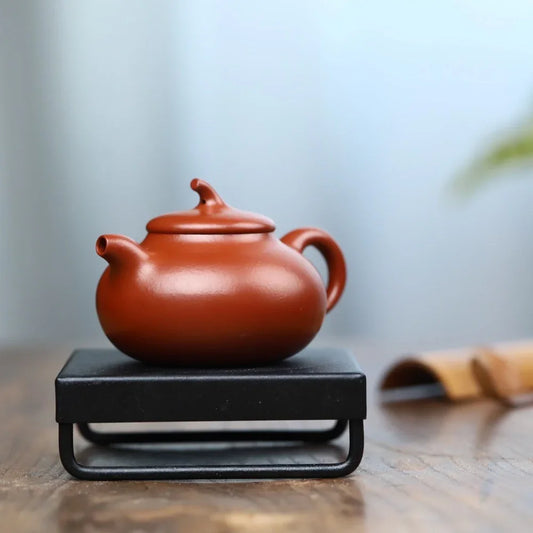 Teko Zisha Yixing Buatan Tangan Sepenuhnya [Jia Duan Pot] (Dahongpao - 170ml)