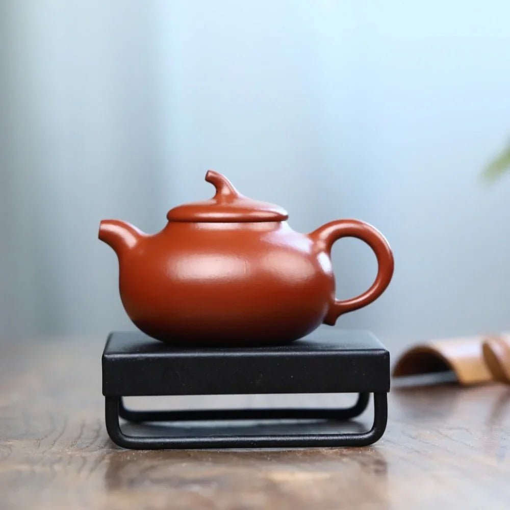 Teko Zisha Yixing Buatan Tangan Sepenuhnya [Jia Duan Pot] (Dahongpao - 170ml)