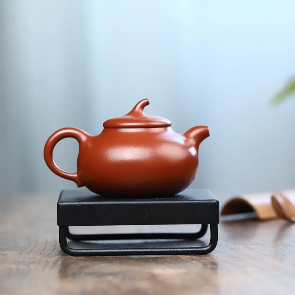 Teko Zisha Yixing Buatan Tangan Sepenuhnya [Jia Duan Pot] (Dahongpao - 170ml)