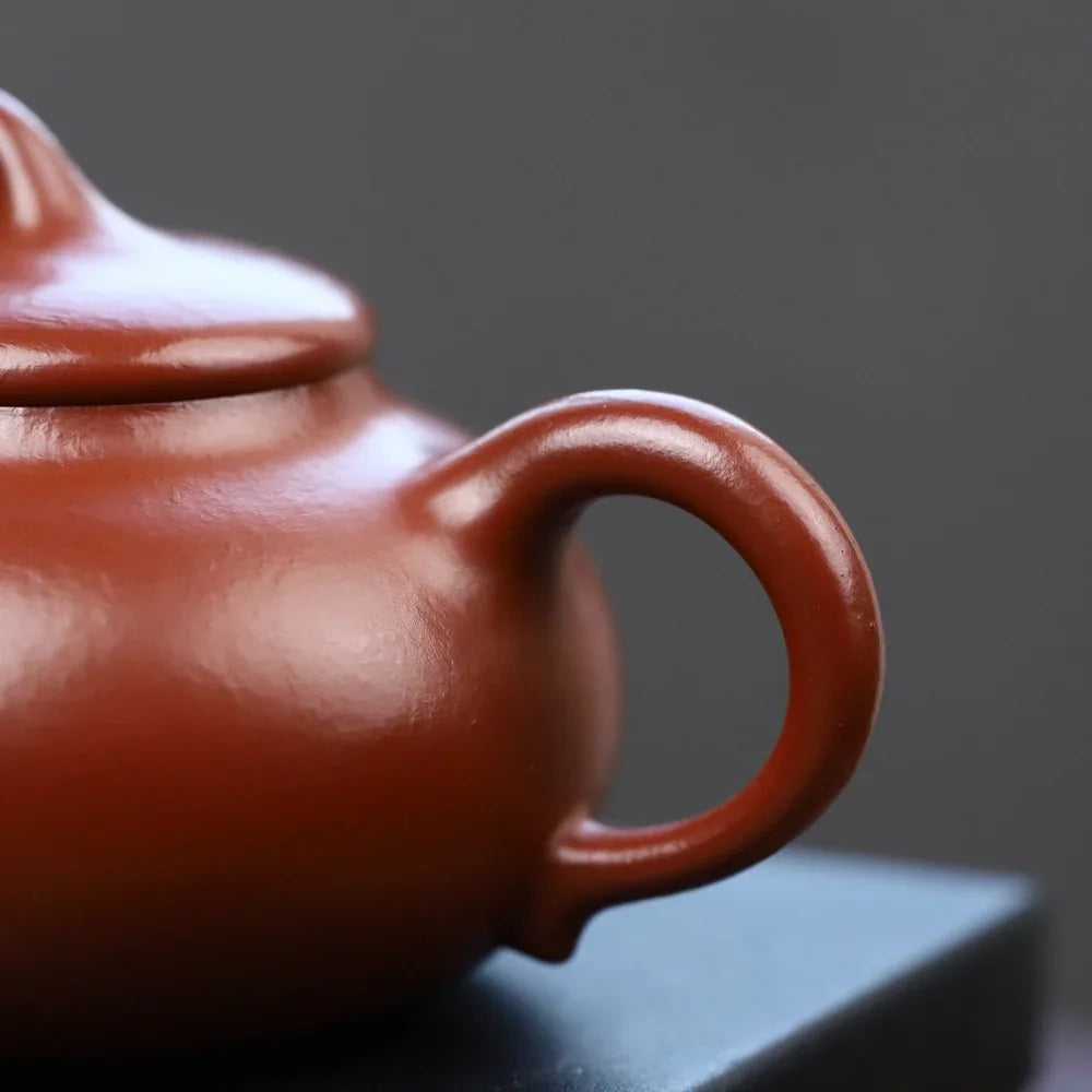 Teko Zisha Yixing Buatan Tangan Sepenuhnya [Jia Duan Pot] (Dahongpao - 170ml)