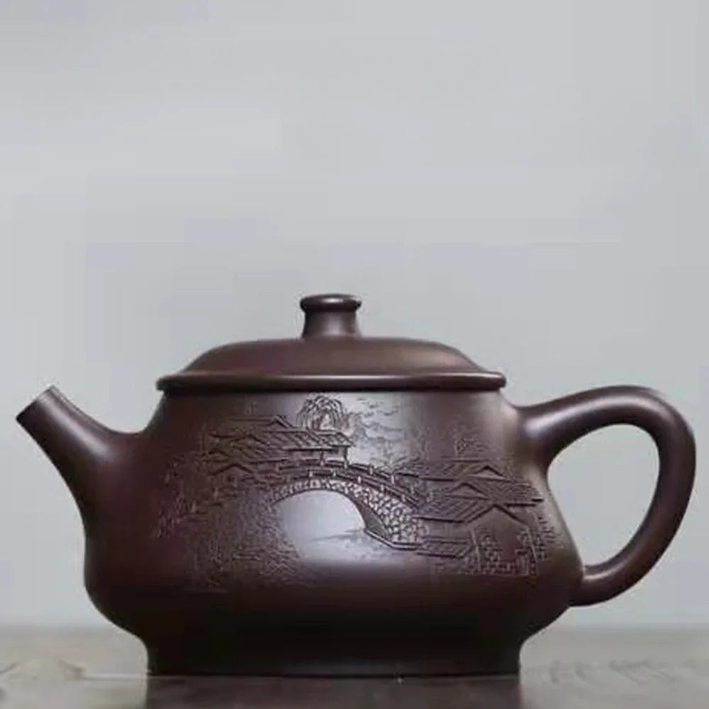 Full Handmade Yixing Zisha Teapot [Jiangnan Gao Shi Piao Pot] (Zi Ni - 270ml) - YIQIN TEA HOUSE | yiqinteahouse.com | 200-300ml, full handmade zisha teapot, teapot, teaware