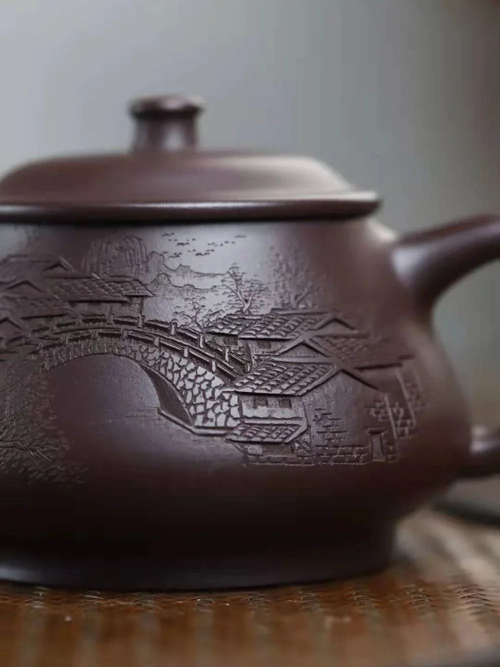 Full Handmade Yixing Zisha Teapot [Jiangnan Gao Shi Piao Pot] (Zi Ni - 270ml) - YIQIN TEA HOUSE | yiqinteahouse.com | 200-300ml, full handmade zisha teapot, teapot, teaware