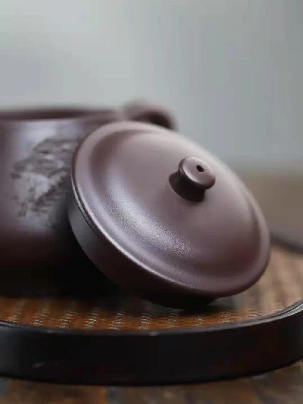 Full Handmade Yixing Zisha Teapot [Jiangnan Gao Shi Piao Pot] (Zi Ni - 270ml) - YIQIN TEA HOUSE | yiqinteahouse.com | 200-300ml, full handmade zisha teapot, teapot, teaware