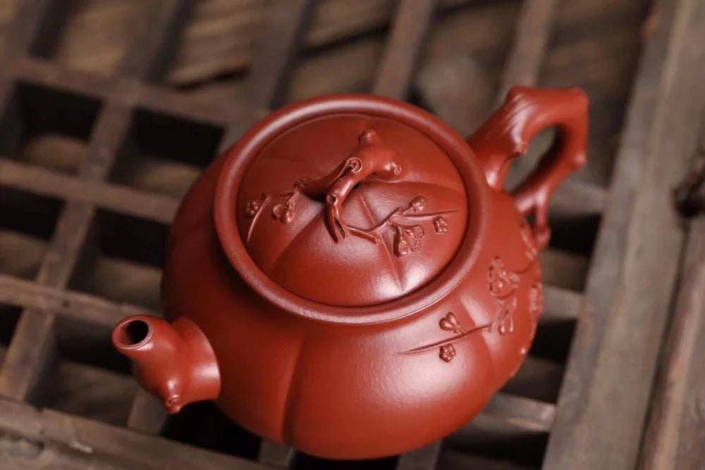 Teko Zisha Yixing Buatan Tangan Sepenuhnya [Jin Mei Pot] (Dahongpao - 190ml)