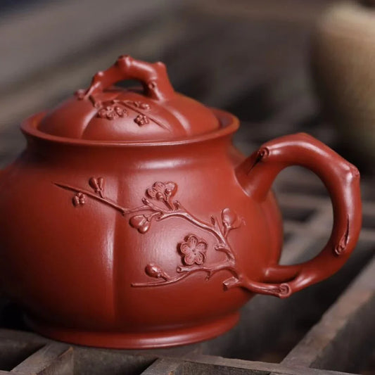 Teko Zisha Yixing Buatan Tangan Sepenuhnya [Jin Mei Pot] (Dahongpao - 190ml)
