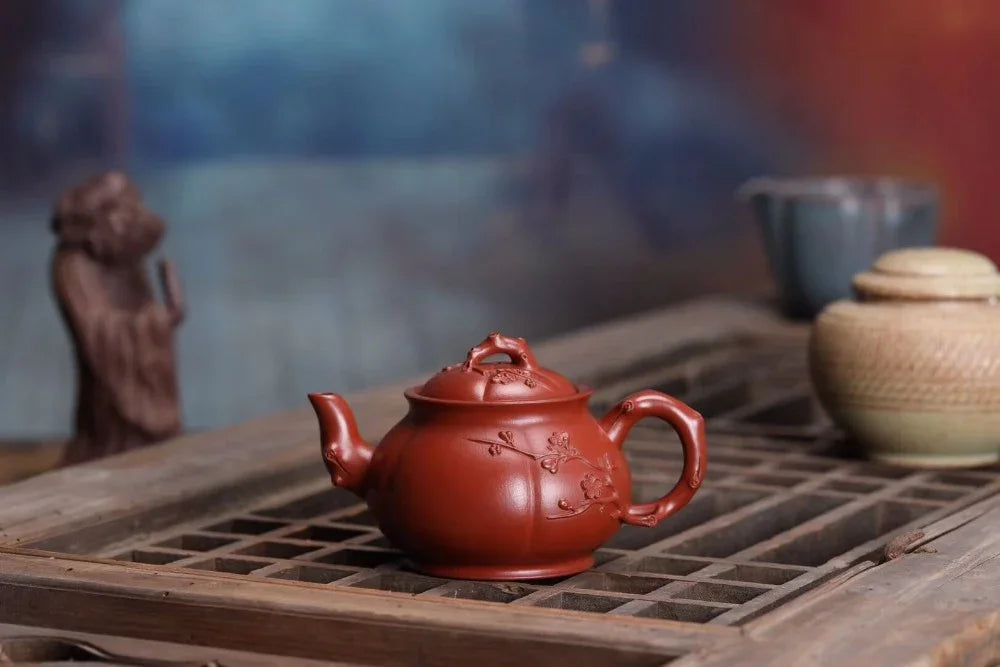 Teko Zisha Yixing Buatan Tangan Sepenuhnya [Jin Mei Pot] (Dahongpao - 190ml)