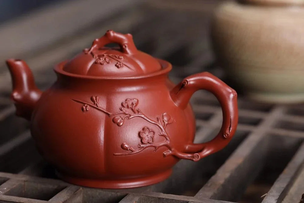 Teko Zisha Yixing Buatan Tangan Sepenuhnya [Jin Mei Pot] (Dahongpao - 190ml)