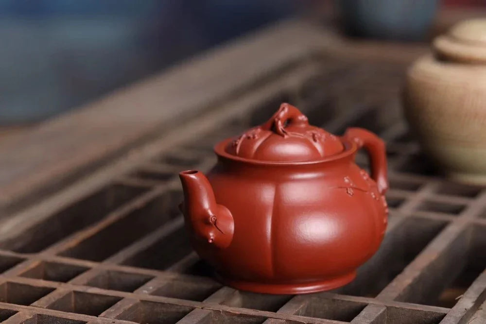 Teko Zisha Yixing Buatan Tangan Sepenuhnya [Jin Mei Pot] (Dahongpao - 190ml)