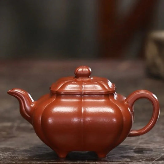 Teko Zisha Yixing Buatan Tangan Sepenuhnya [Jin Nang Chuan Lu Pot] (Dahongpao - 190/280ml)