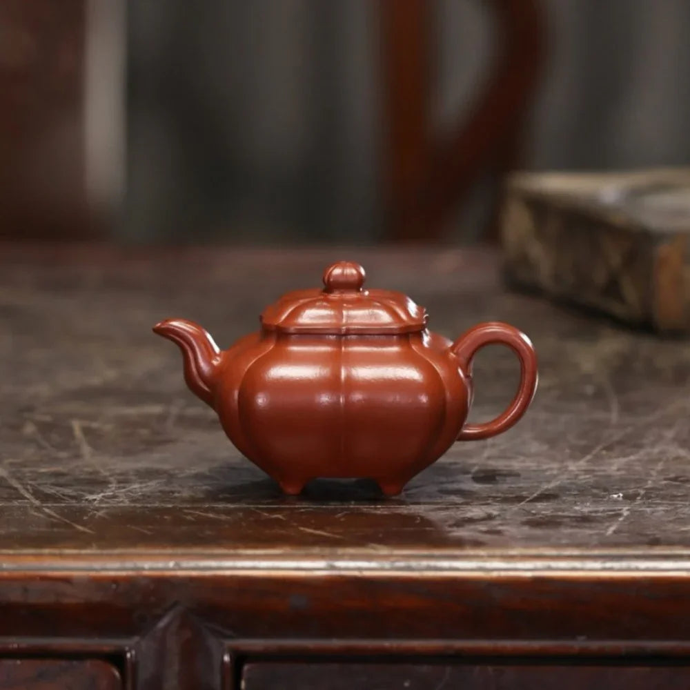 Teko Zisha Yixing Buatan Tangan Sepenuhnya [Jin Nang Chuan Lu Pot] (Dahongpao - 190/280ml)