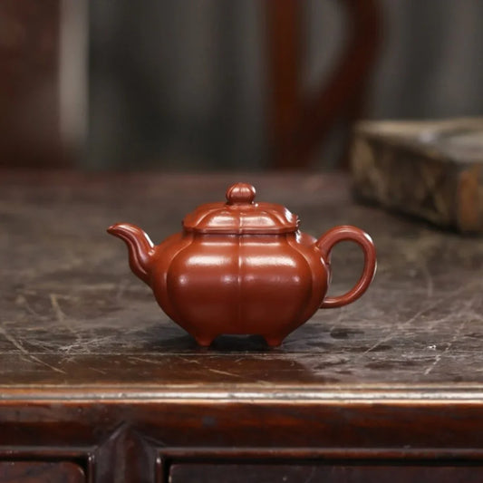 Teko Zisha Yixing Buatan Tangan Sepenuhnya [Jin Nang Chuan Lu Pot] (Dahongpao - 190/280ml)