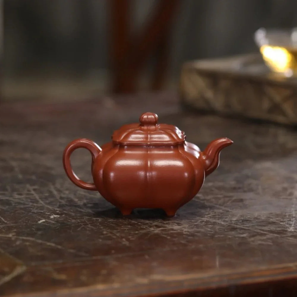 Teko Zisha Yixing Buatan Tangan Sepenuhnya [Jin Nang Chuan Lu Pot] (Dahongpao - 190/280ml)