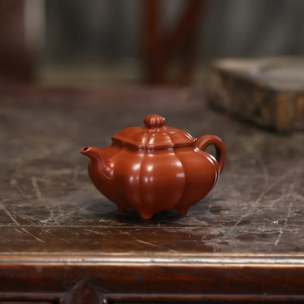 Teko Zisha Yixing Buatan Tangan Sepenuhnya [Jin Nang Chuan Lu Pot] (Dahongpao - 190/280ml)