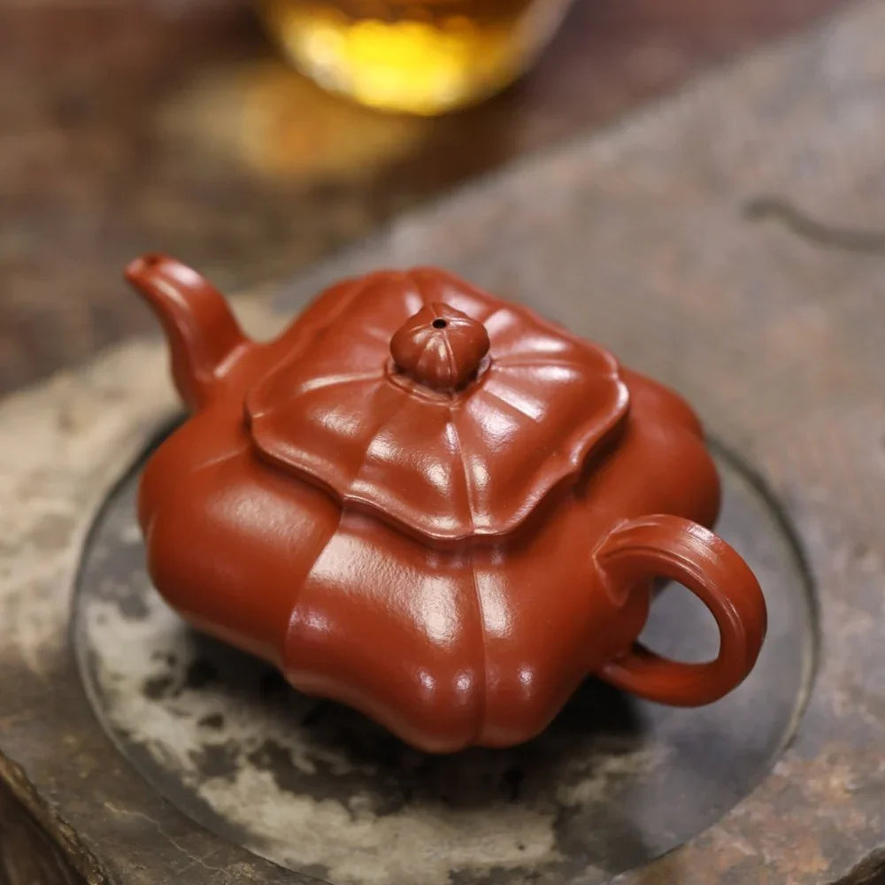 Teko Zisha Yixing Buatan Tangan Sepenuhnya [Jin Nang Chuan Lu Pot] (Dahongpao - 190/280ml)