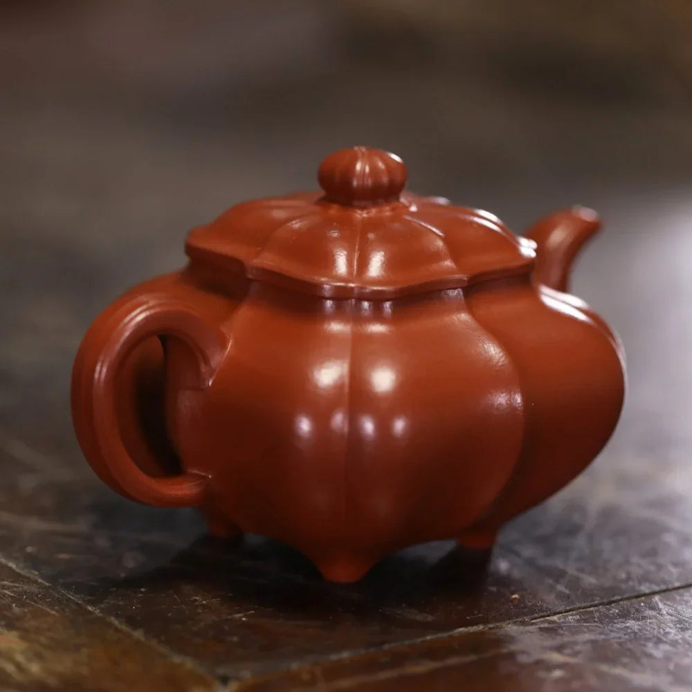 Teko Zisha Yixing Buatan Tangan Sepenuhnya [Jin Nang Chuan Lu Pot] (Dahongpao - 190/280ml)
