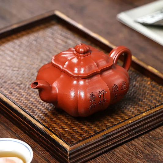 Full Handmade Yixing Zisha Teapot [Jin Nang Chuan Lu Pot] (Xiao Meiyao Zhu Ni - 280ml) - YIQIN TEA HOUSE | yiqinteahouse.com | 200-300ml, full handmade zisha teapot, new arrival, teapot, teaware