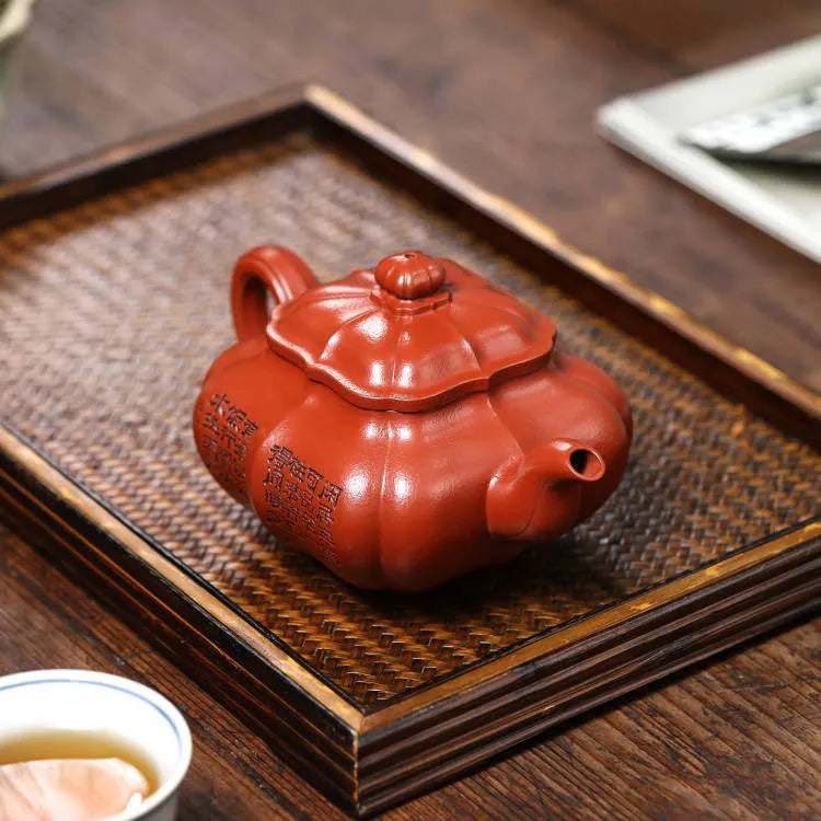 Full Handmade Yixing Zisha Teapot [Jin Nang Chuan Lu Pot] (Xiao Meiyao Zhu Ni - 280ml) - YIQIN TEA HOUSE | yiqinteahouse.com | 200-300ml, full handmade zisha teapot, new arrival, teapot, teaware