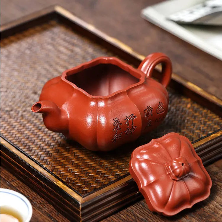 Full Handmade Yixing Zisha Teapot [Jin Nang Chuan Lu Pot] (Xiao Meiyao Zhu Ni - 280ml) - YIQIN TEA HOUSE | yiqinteahouse.com | 200-300ml, full handmade zisha teapot, new arrival, teapot, teaware