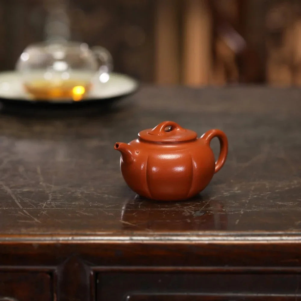 Full Handmade Yixing Zisha Teapot [Jin Nang Pot] (Zhao Zhuang Zhu Ni- 190ml)