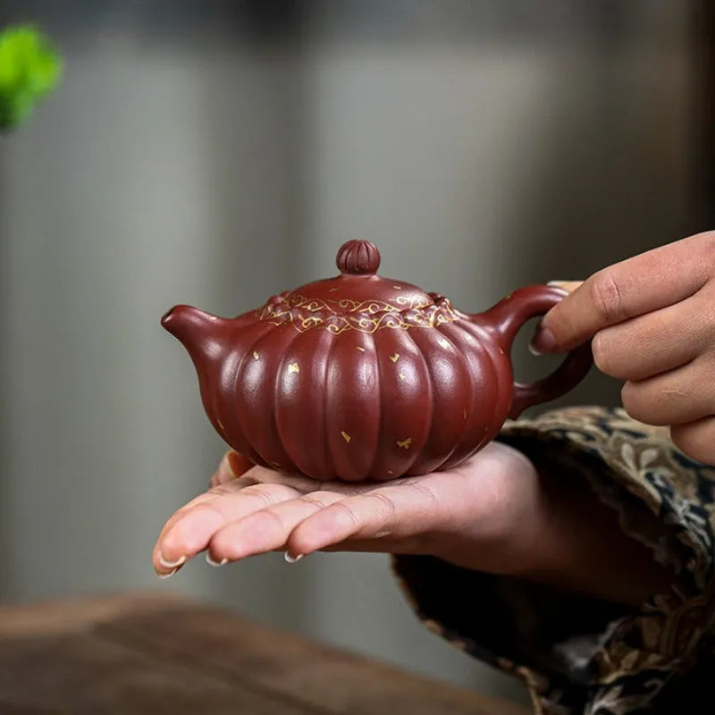 Full Handmade Yixing Zisha Teapot [Jin Wen Ruyi] (Long Xue Sha - 180ml) - YIQIN TEA HOUSE | yiqinteahouse.com | <200ml, full handmade zisha teapot, new arrival, teapot, teaware